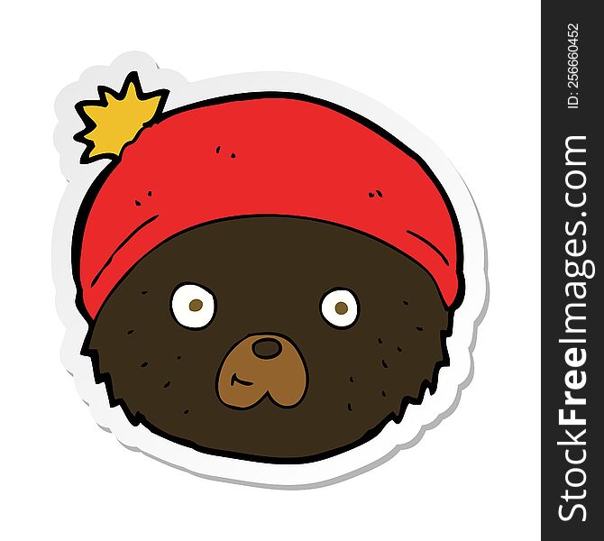 sticker of a cartoon teddy bear face