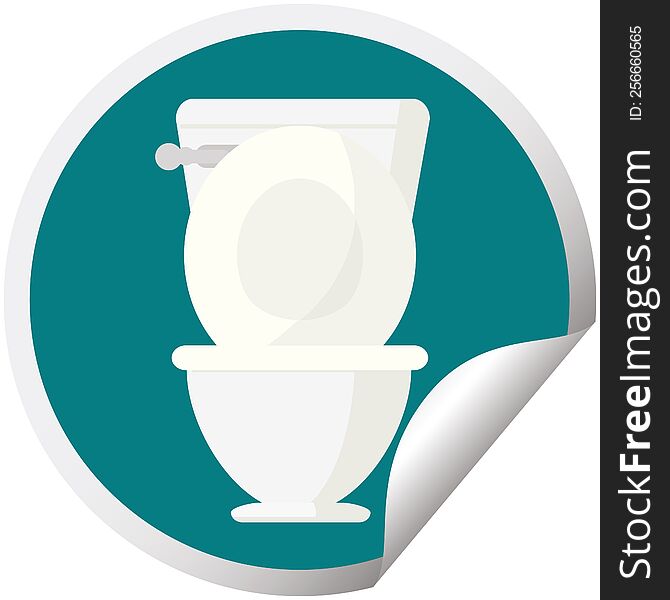Open Toilet Graphic Circular Sticker