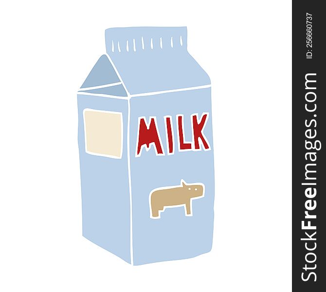 Flat Color Style Cartoon Milk Carton