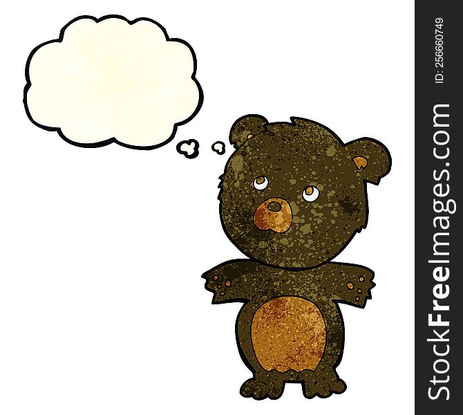 Cartoon Funny Teddy Bear With Thought Bubble