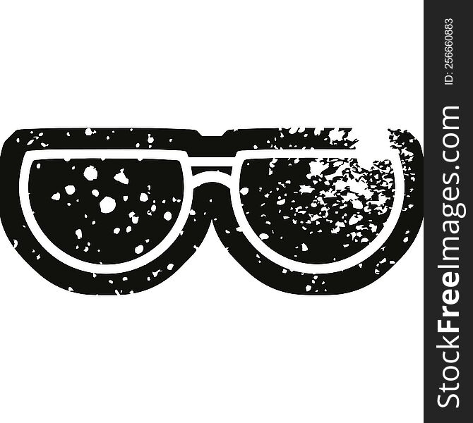 Distressed effect spectacles graphic vector illustration Icon. Distressed effect spectacles graphic vector illustration Icon