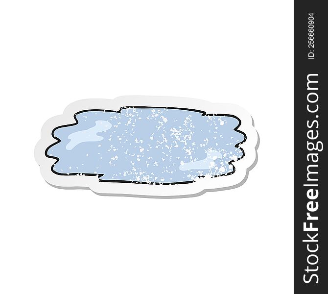 Retro Distressed Sticker Of A Cartoon Puddle