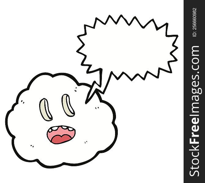 Cartoon Spooky Cloud With Speech Bubble