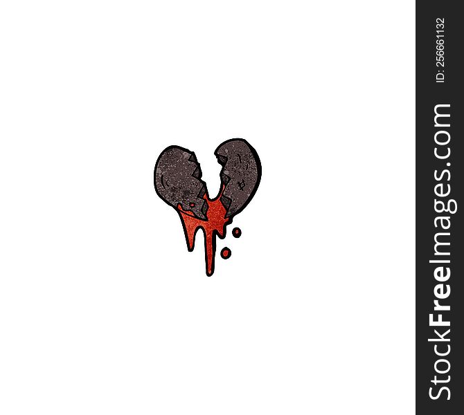 cartoon black heart symbol