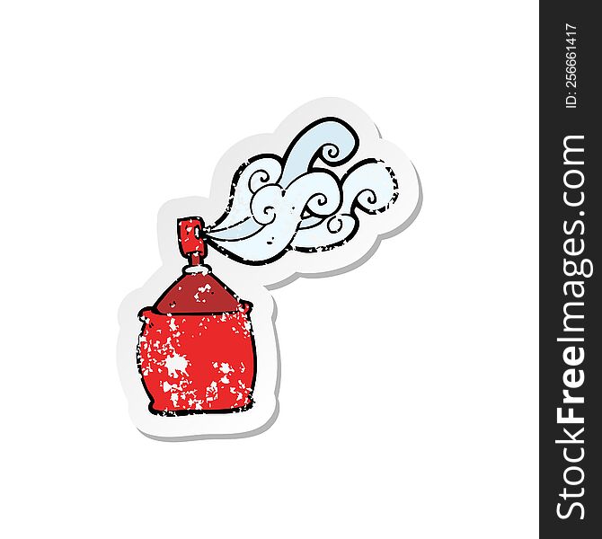 Retro Distressed Sticker Of A Cartoon Spray Can