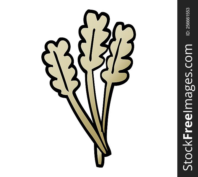 vector gradient illustration cartoon dried wheat