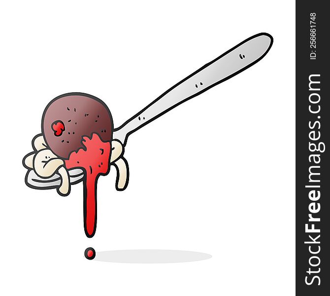 cartoon meatball and spaghetti
