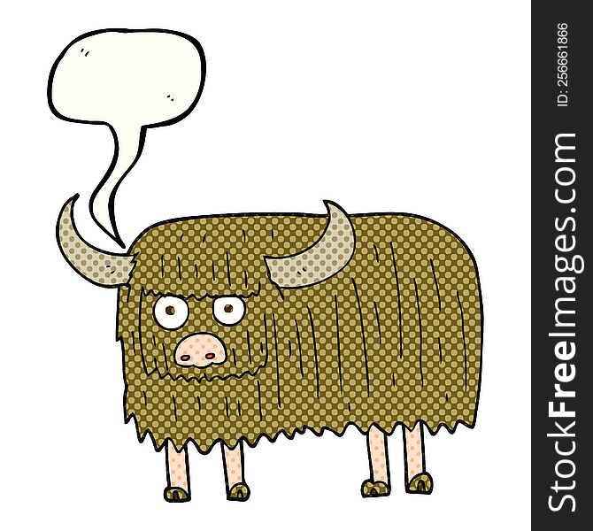 Comic Book Speech Bubble Cartoon Hairy Cow