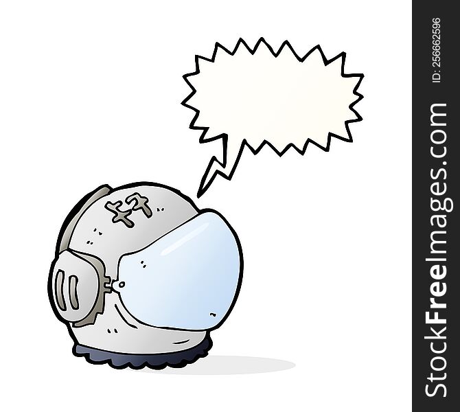 Cartoon Astronaut Helmet With Speech Bubble