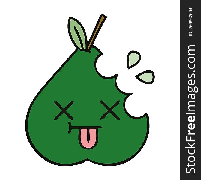 cute cartoon of a pear. cute cartoon of a pear