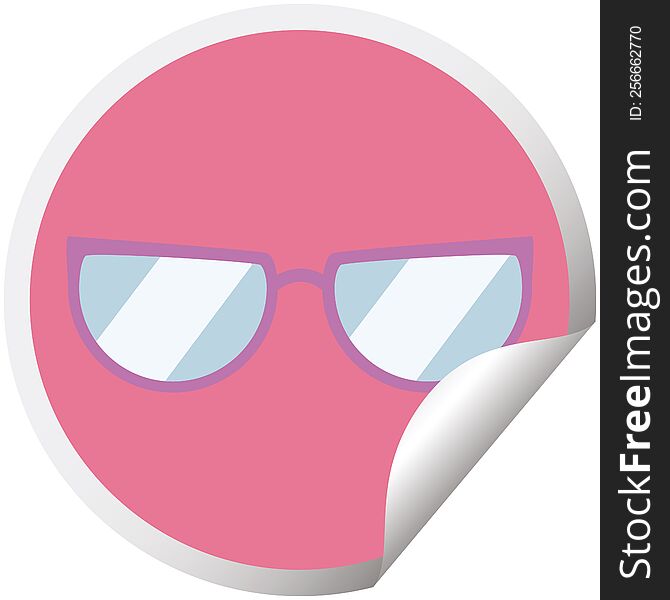 Spectacles Graphic Circular Sticker