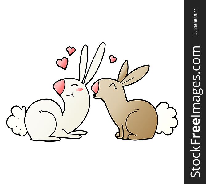 cartoon rabbits in love. cartoon rabbits in love