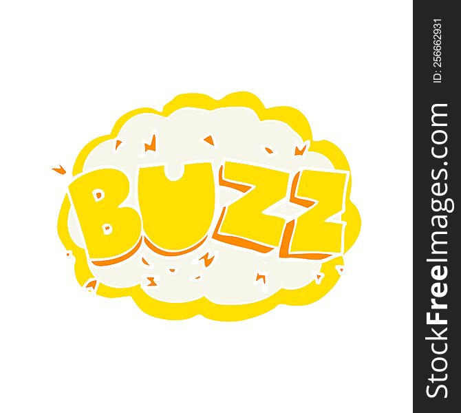 Flat Color Illustration Of A Cartoon Buzz Symbol