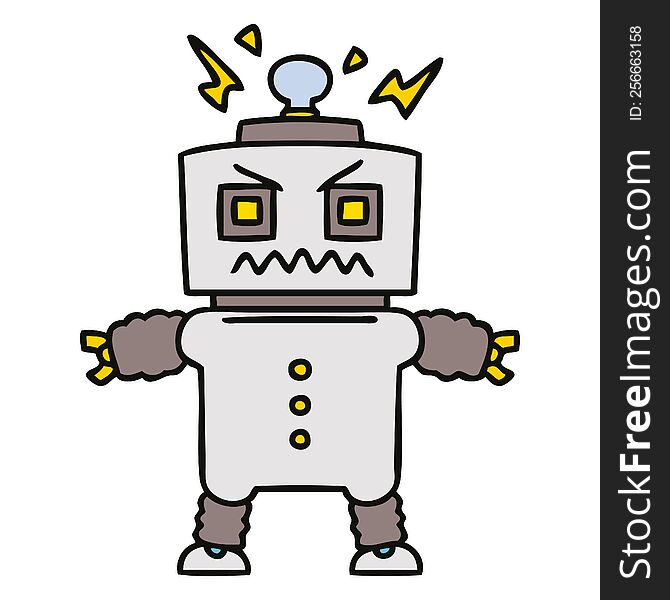 Quirky Hand Drawn Cartoon Robot