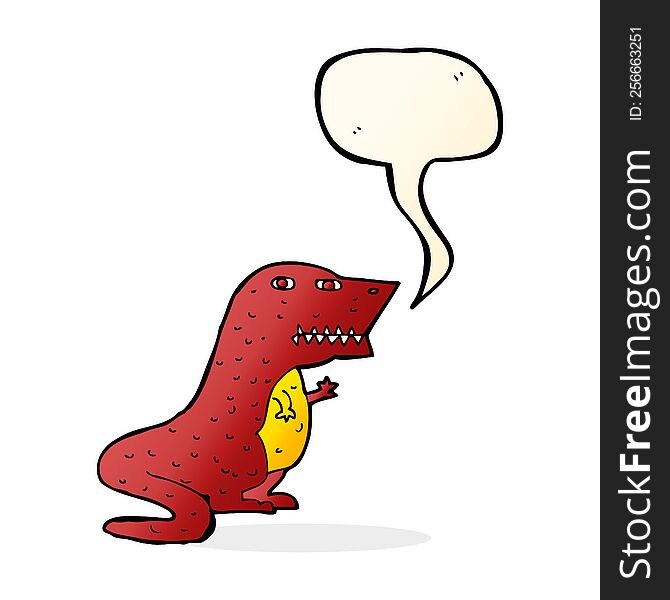 Cartoon Dinosaur With Speech Bubble