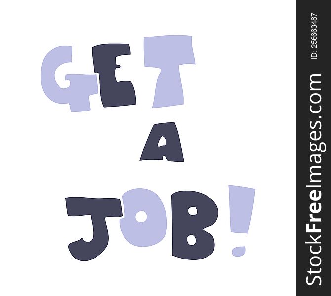 flat color illustration of Get A Job symbol. flat color illustration of Get A Job symbol