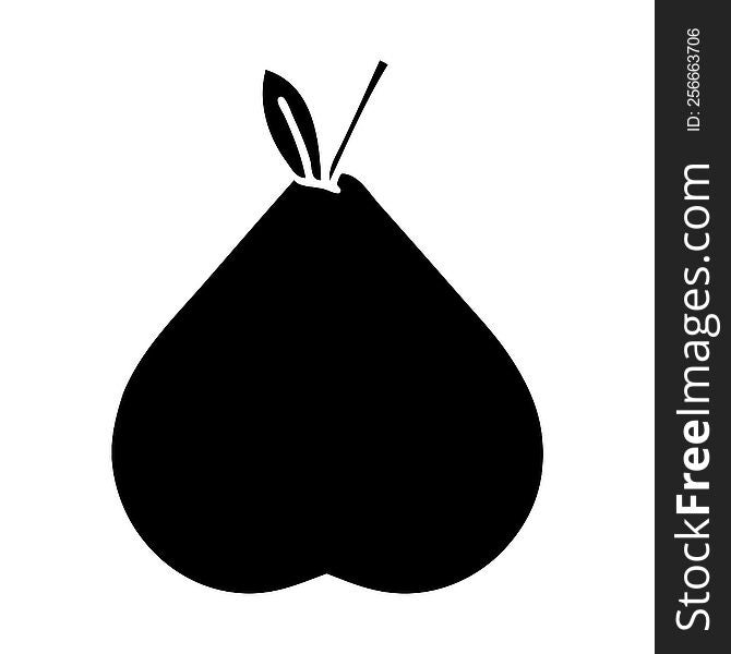 flat symbol of a green pear. flat symbol of a green pear