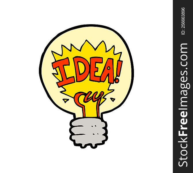 cartoon idea light bulb symbol