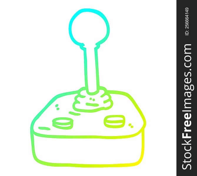 cold gradient line drawing of a cartoon joystick