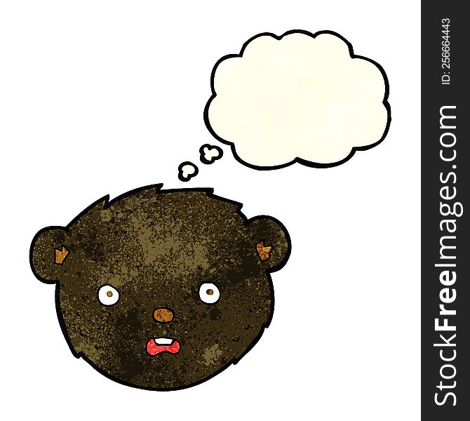 Cartoon Black Bear Face With Thought Bubble