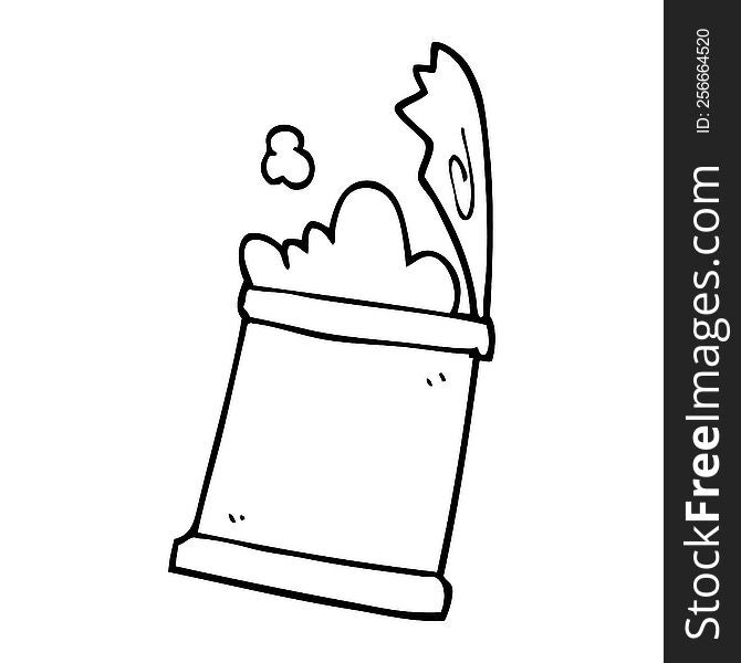line drawing cartoon open can of food