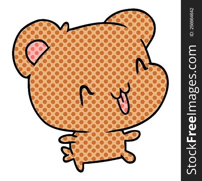 cartoon illustration kawaii cute happy bear. cartoon illustration kawaii cute happy bear