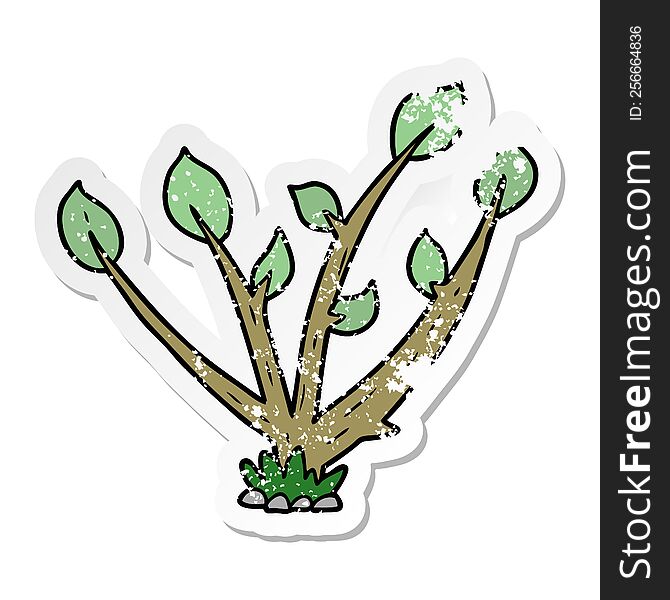 distressed sticker of a cartoon sprouting plant