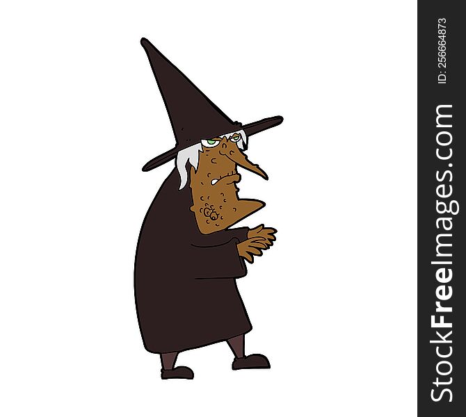 cartoon ugly old witch