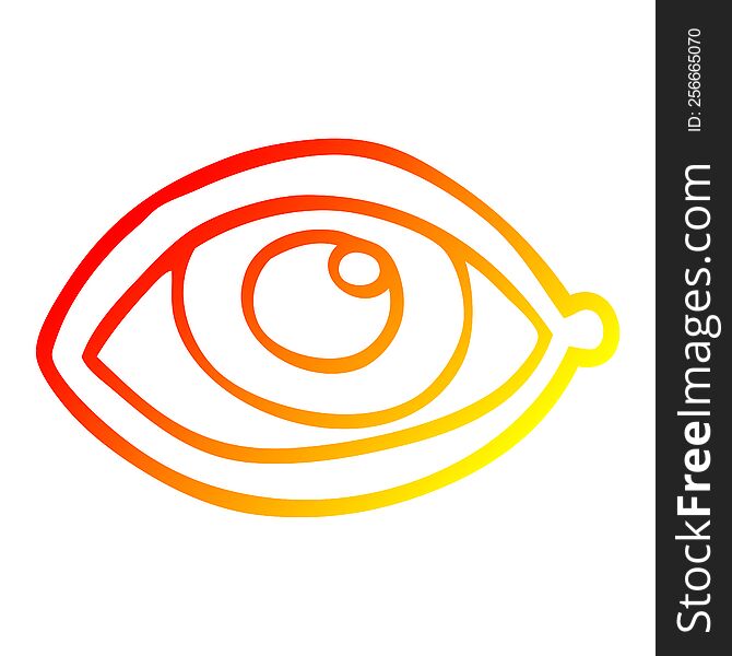 warm gradient line drawing cartoon human eye