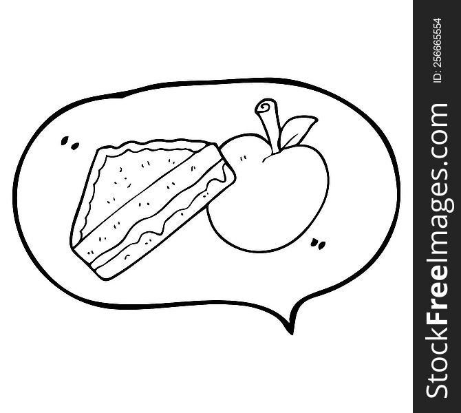 freehand drawn speech bubble cartoon packed lunch