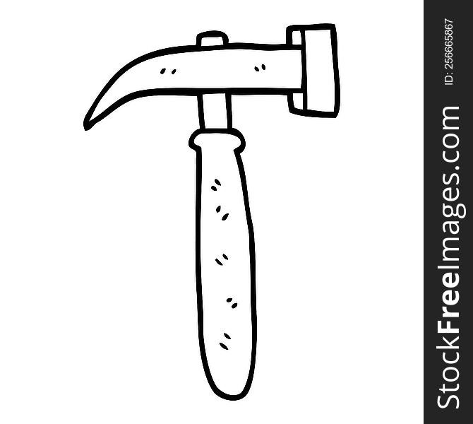 line drawing cartoon hammer