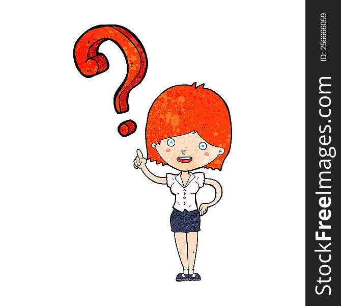 Cartoon Woman Asking Question