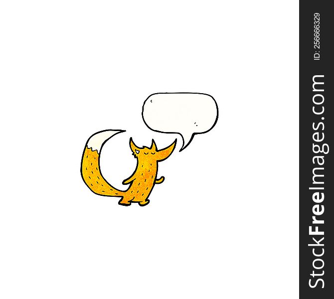 Cartoon Fox With Speech Bubble