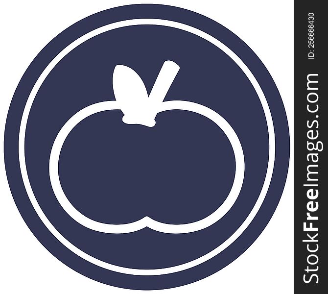 organic apple circular icon symbol