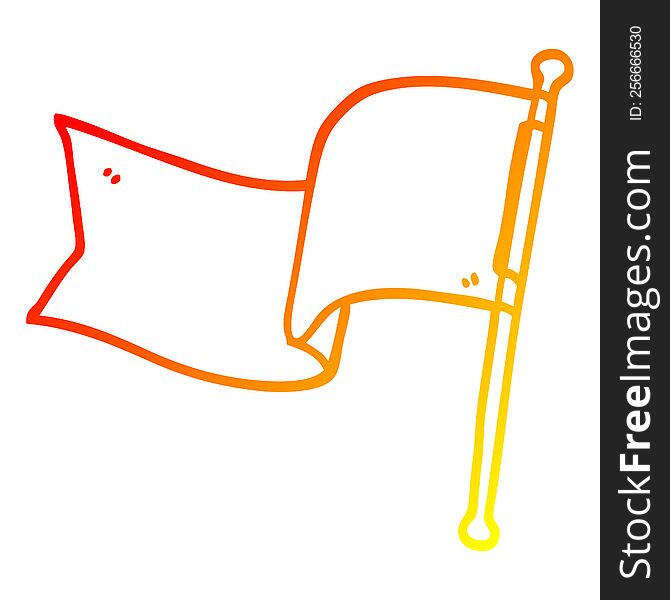 warm gradient line drawing of a cartoon red flag