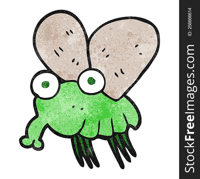 freehand textured cartoon fly
