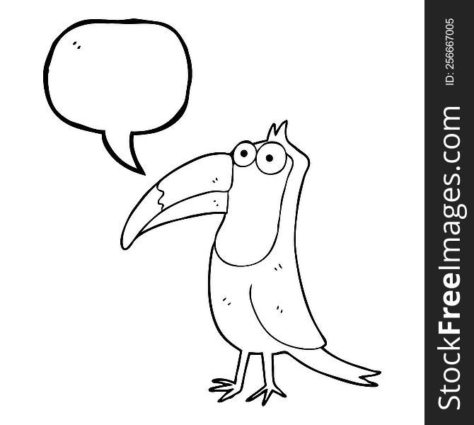 freehand drawn speech bubble cartoon toucan