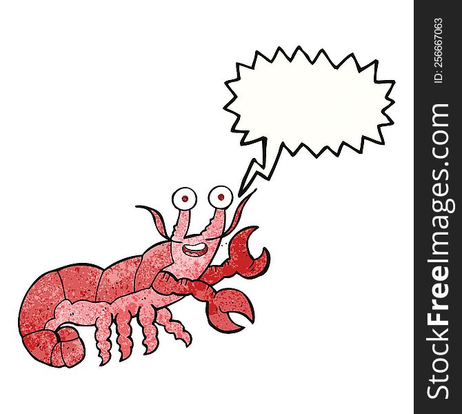 Speech Bubble Textured Cartoon Lobster