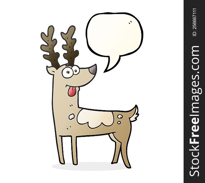 Speech Bubble Cartoon Reindeer