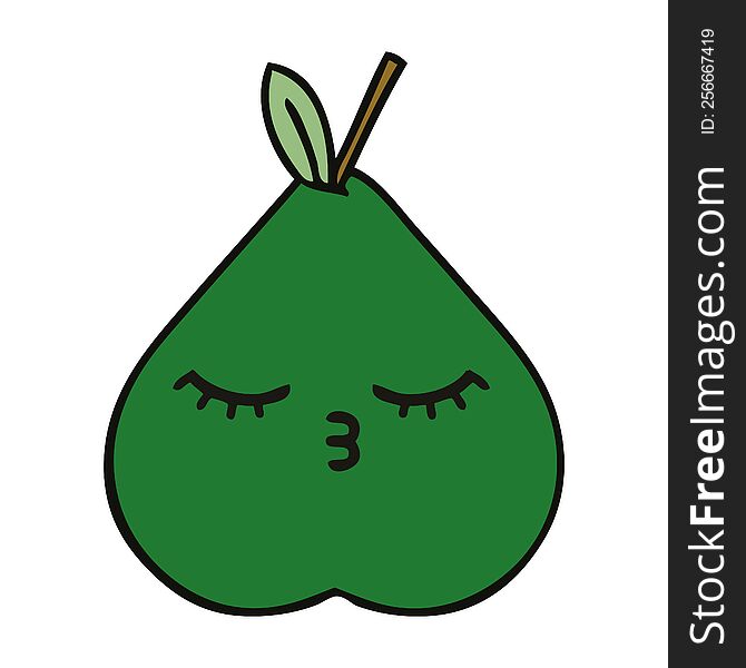 cute cartoon of a pear. cute cartoon of a pear