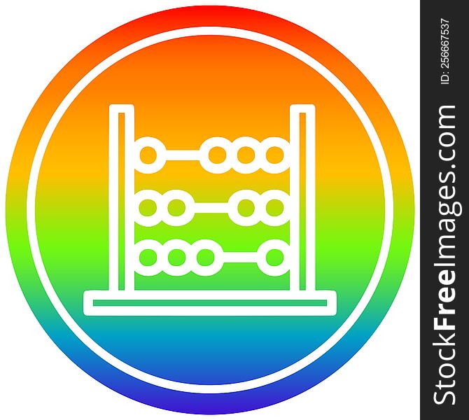 Traditional Abacus Circular In Rainbow Spectrum