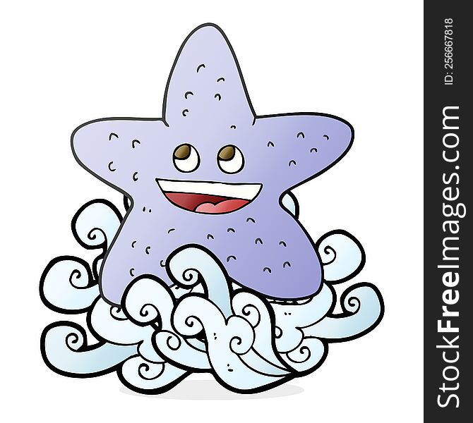 freehand drawn cartoon starfish