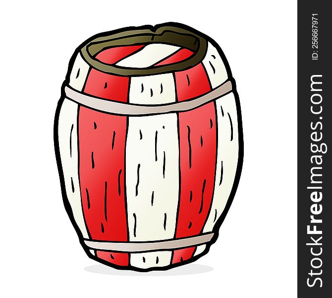 cartoon painted barrel