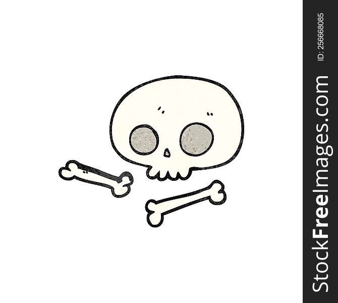 textured cartoon skull and bones