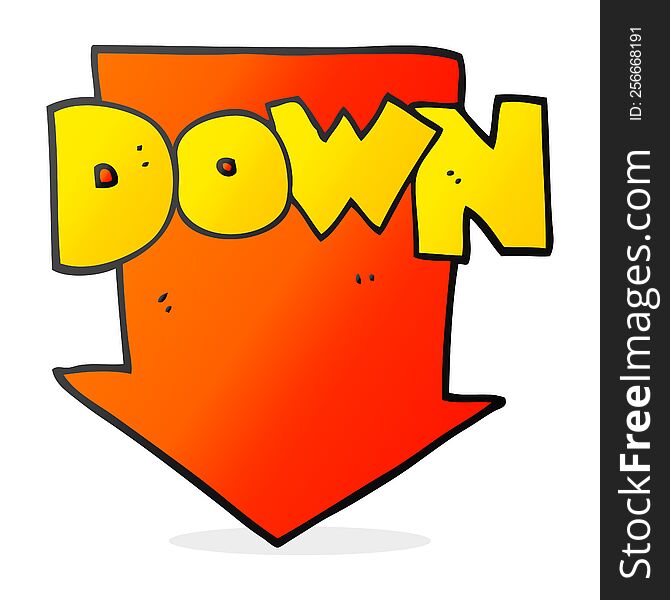 Cartoon Down Arrow Symbol