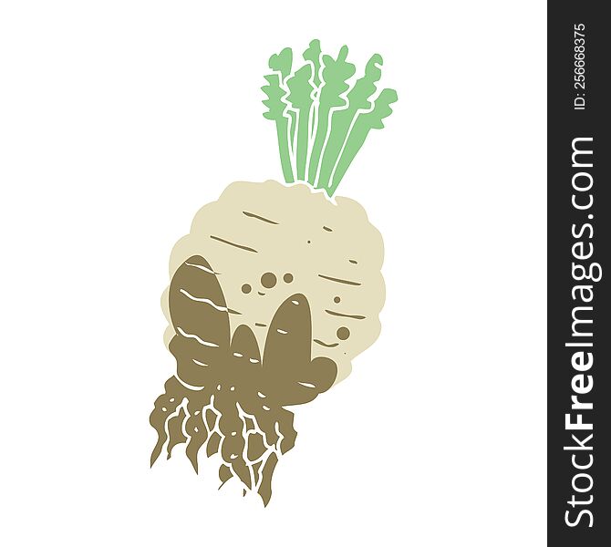 flat color illustration of muddy turnip. flat color illustration of muddy turnip