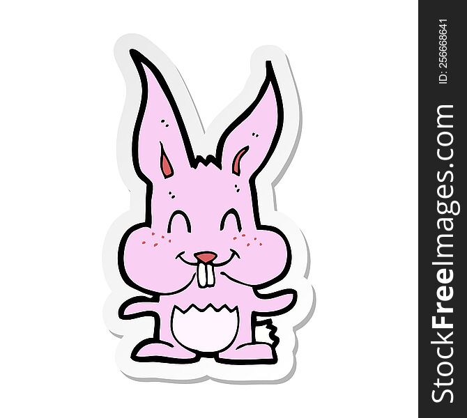 Sticker Of A Cartoon Rabbit