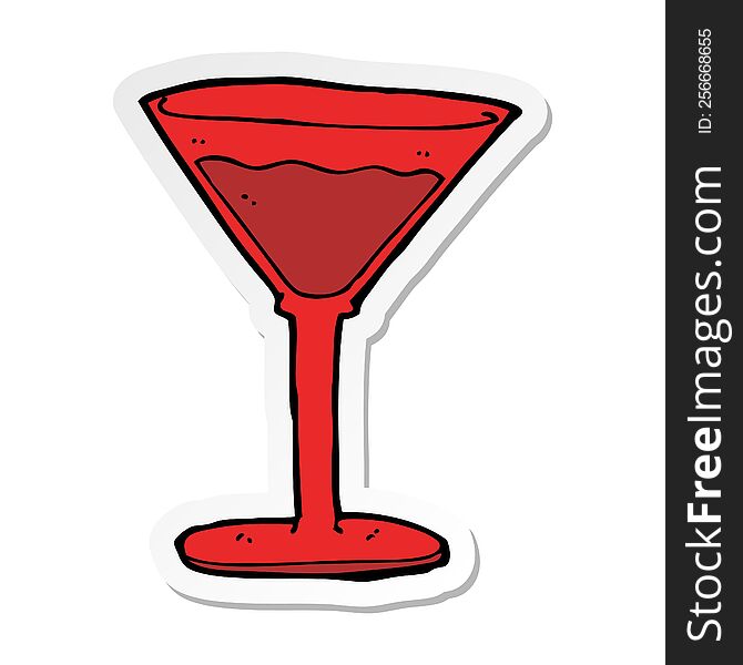 sticker of a cartoon cocktail
