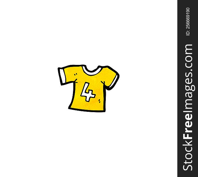 cartoon sports shirt with number four