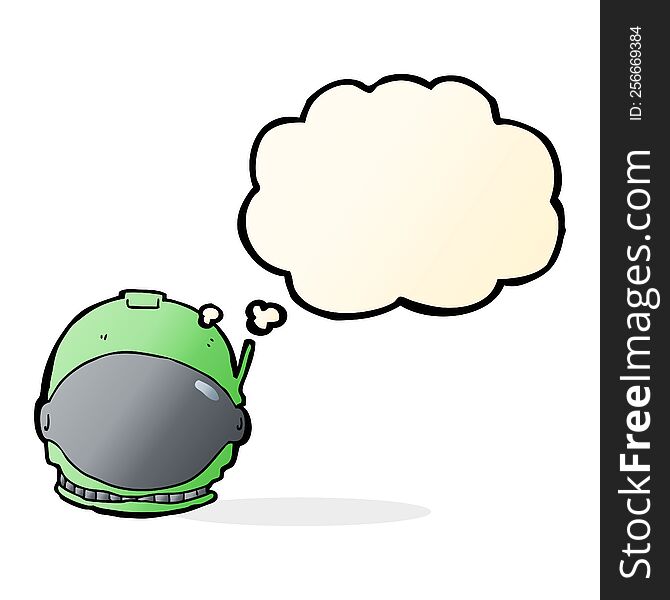 Cartoon Astronaut Face With Thought Bubble
